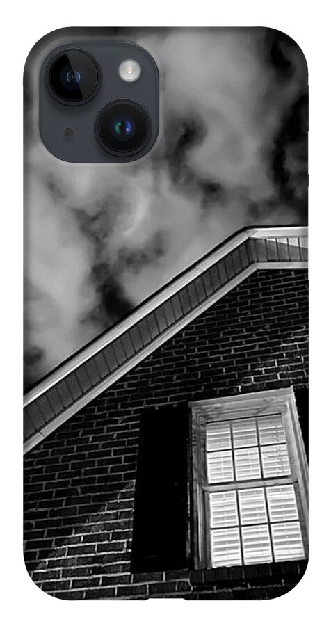 House iPhone 14 Case featuring the photograph A Strange Thursday Night at Home BW by Lee Darnell