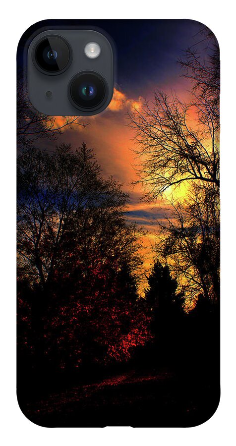 Sunset iPhone 14 Case featuring the photograph A Stroll into the Evening Woods by Christopher Reed