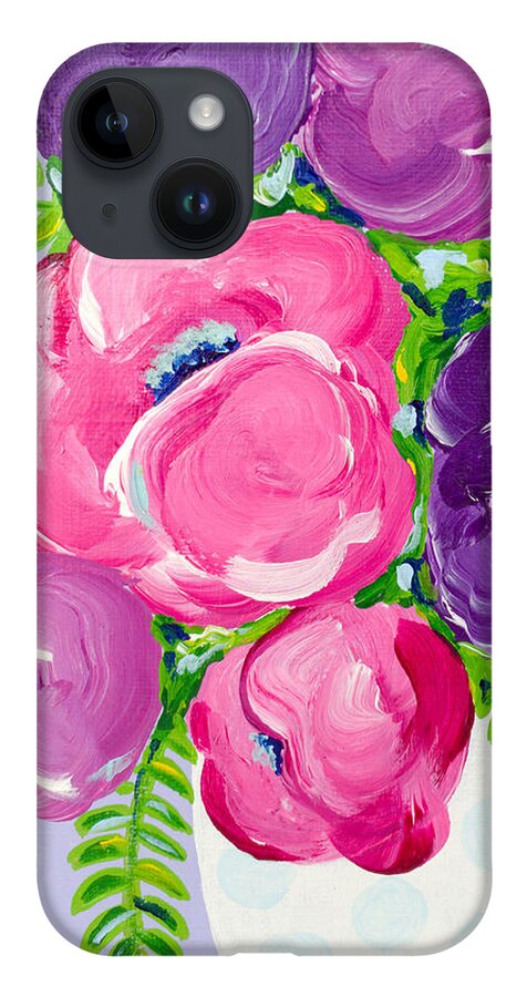 Purple iPhone 14 Case featuring the painting A Touch of Lavender by Beth Ann Scott