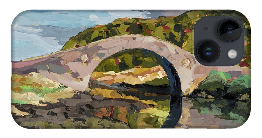 Scotland iPhone Case featuring the painting Abandoned Bridge, 2015 by PJ Kirk