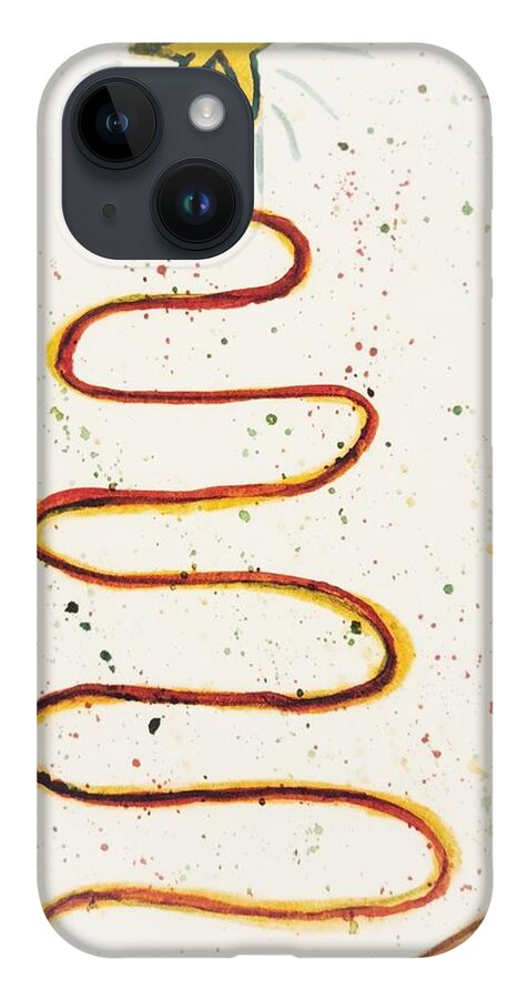 Tree iPhone 14 Case featuring the painting Abstract Christmas Tree by Shady Lane Studios-Karen Howard