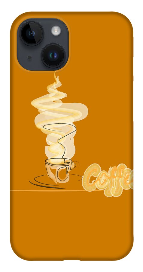Italian Coffee iPhone 14 Case featuring the mixed media Abstract Coffee Cup Logo Design by Stefano Senise