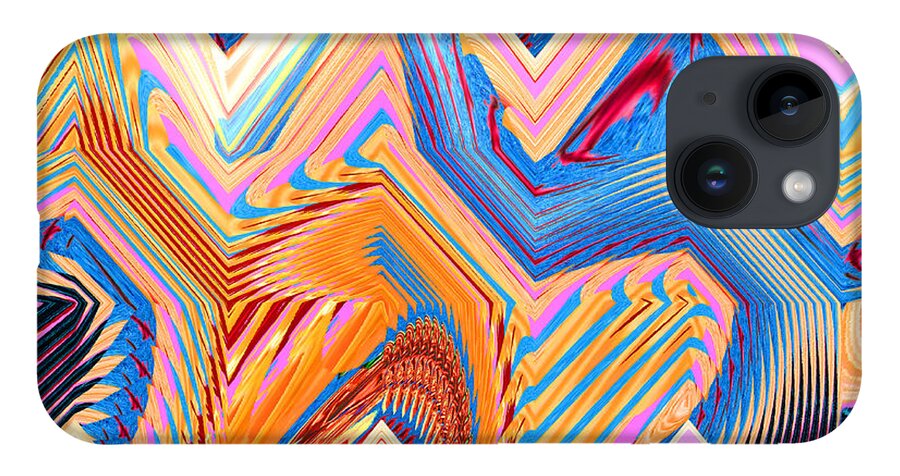 Abstract Art iPhone 14 Case featuring the digital art Abstract Maze by Ronald Mills