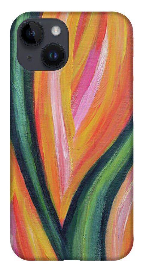 Abstract iPhone Case featuring the painting Abstract painting by Maria Meester