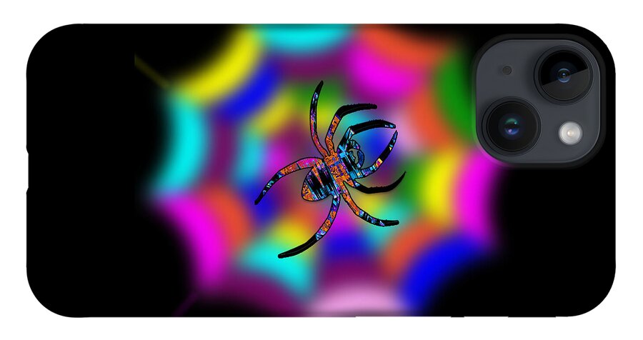 Spider iPhone 14 Case featuring the digital art Abstract Spider's Web by Ronald Mills
