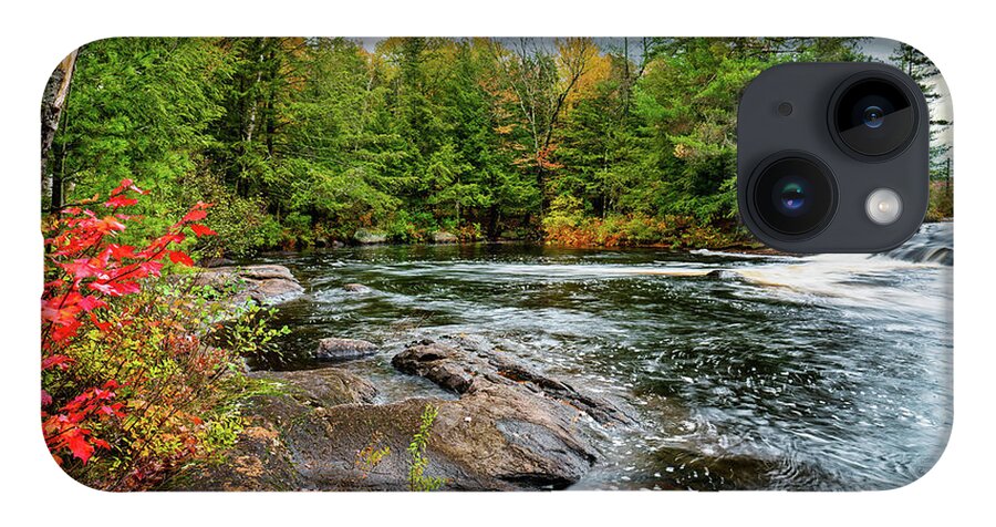 Fall iPhone 14 Case featuring the photograph Adirondacks Autumn at Bog River Falls 2 by Ron Long Ltd Photography