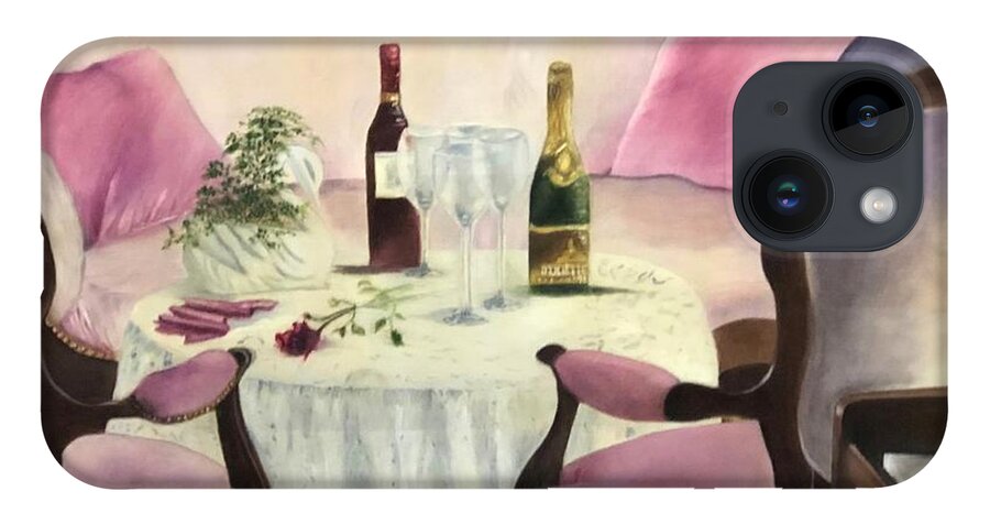 Champagne iPhone 14 Case featuring the painting Afternoon Delight by Juliette Becker