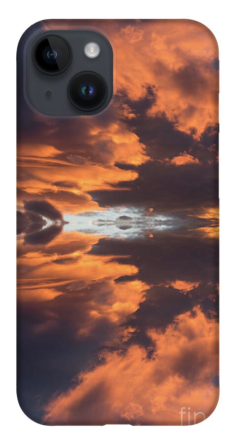 Sky iPhone Case featuring the digital art Air and orange light, a journey through time by Adriana Mueller