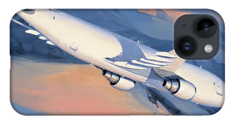 Aircraft iPhone 14 Case featuring the painting Airbus A300 by Jack Fellows