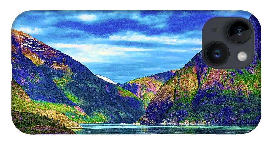 Alaska iPhone 14 Case featuring the digital art Alaska Inside Passage by SnapHappy Photos