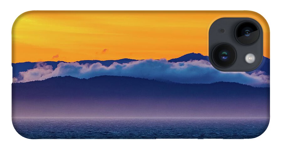 Alaska iPhone 14 Case featuring the digital art Alaska Inside Passage Sunset by SnapHappy Photos