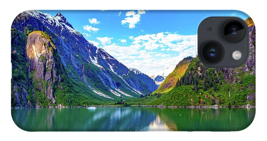 Alaska iPhone 14 Case featuring the digital art Alaska Inside Passage wider by SnapHappy Photos
