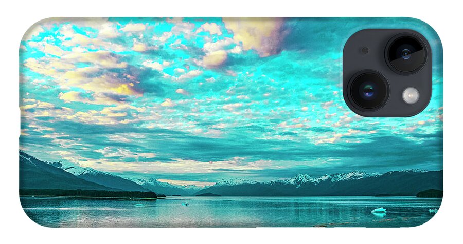 Alaska iPhone 14 Case featuring the digital art Alaska Sunset Inside Passage by SnapHappy Photos