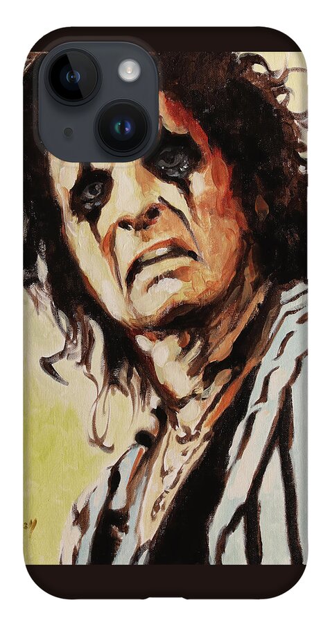 Alice Cooper iPhone Case featuring the painting Alice Cooper by Sv Bell