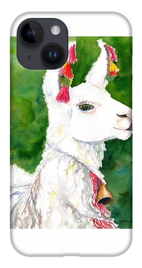 Alpaca iPhone Case featuring the painting Alpaca with Attitude by Carlin Blahnik CarlinArtWatercolor