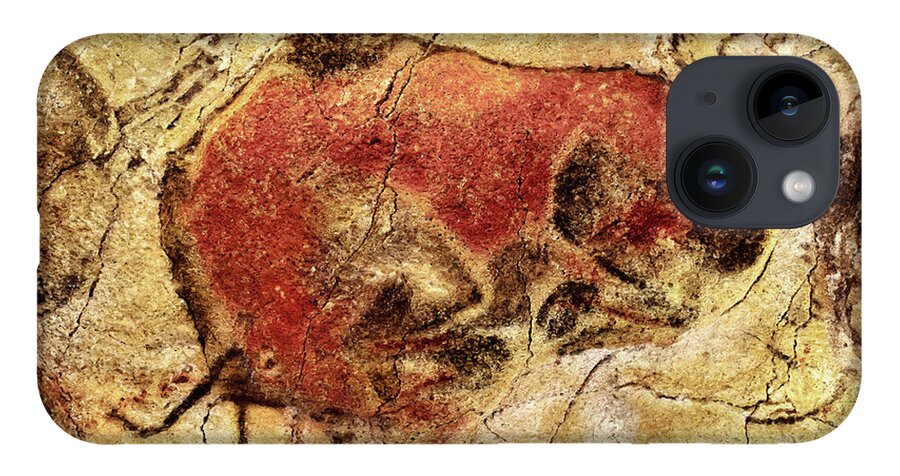 Altamira iPhone Case featuring the digital art Altamira Bison 2 - Landscape by Weston Westmoreland