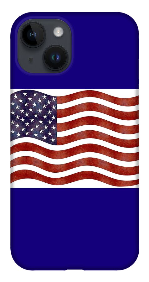 American iPhone 14 Case featuring the mixed media American flag by Nancy Ayanna Wyatt