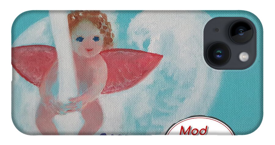 Cupid iPhone Case featuring the painting Amorino with Swan ModClassic Art by Enrico Garff