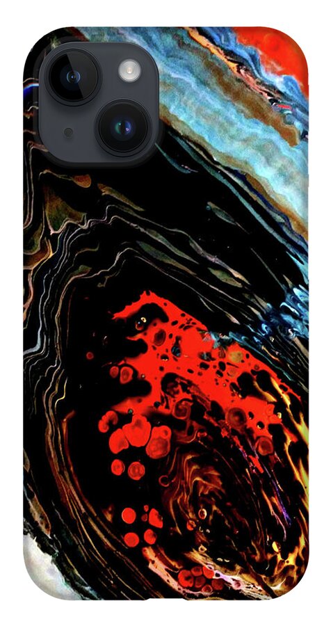 Snake iPhone 14 Case featuring the painting Anaconda Fire by Anna Adams