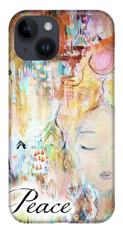 Peace iPhone Case featuring the drawing Angel by Claudia Schoen
