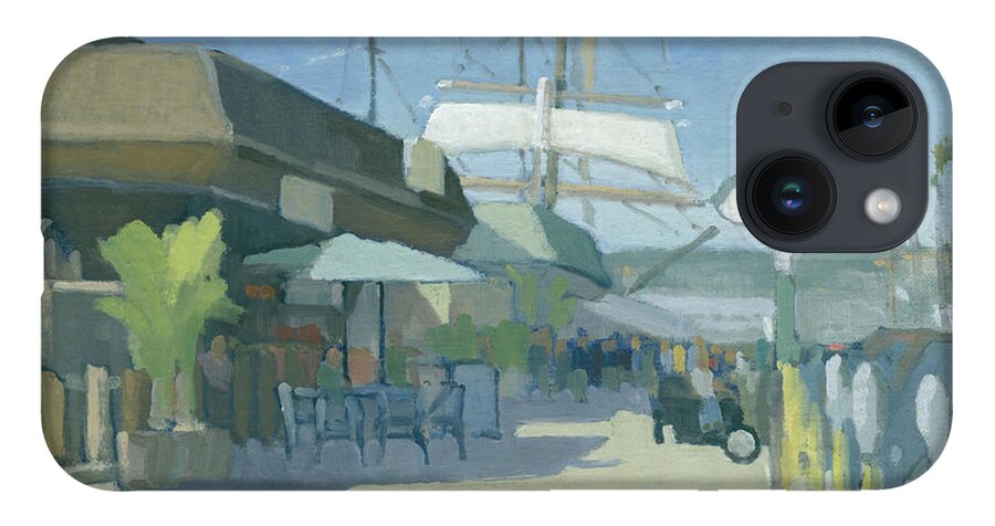 Anthony's Fish Grotto iPhone 14 Case featuring the painting Anthony's Fish Grotto - Downtown, San Diego, California by Paul Strahm