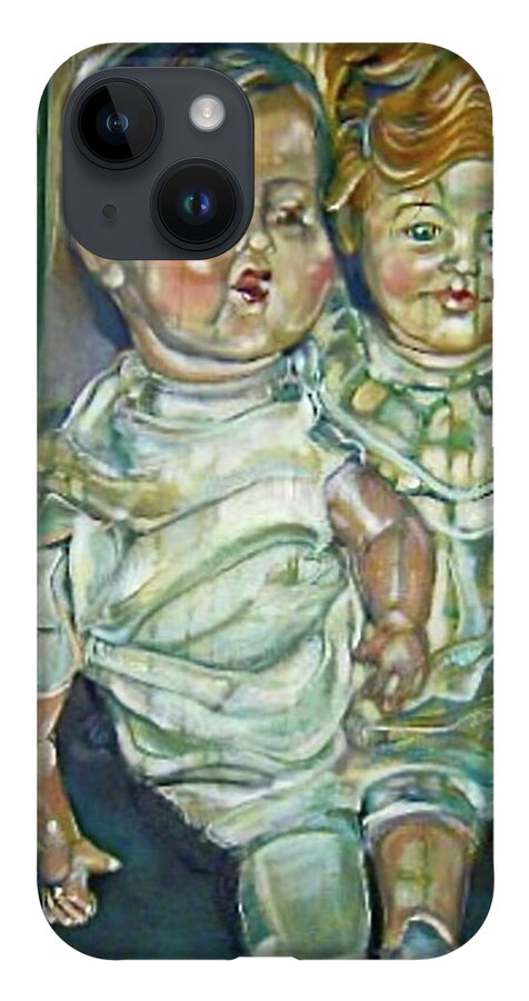  iPhone Case featuring the painting Antique Dolls by Try Cheatham