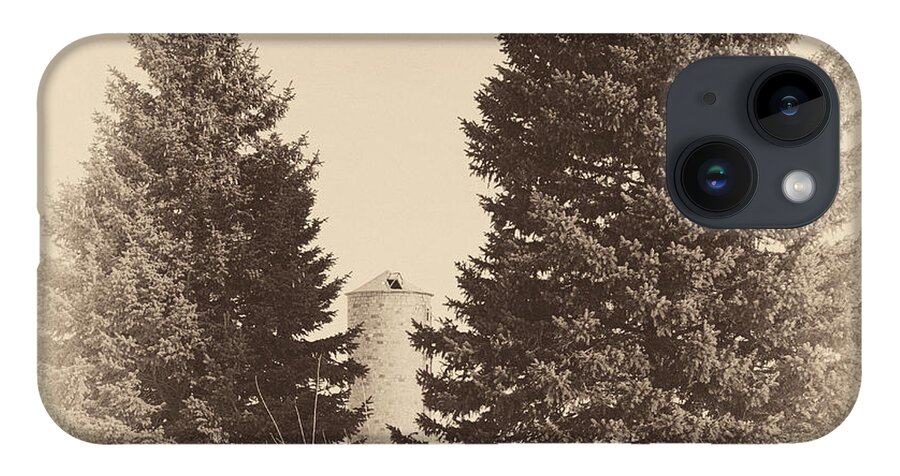 Vintage iPhone 14 Case featuring the photograph April 2022 Silo by Alain Zarinelli
