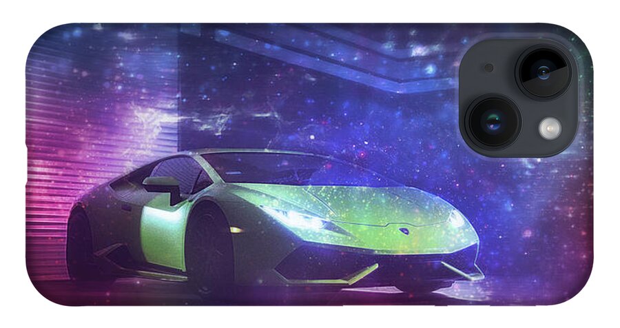 Lamborghini iPhone 14 Case featuring the digital art Art - Lamborghini From the Future by Matthias Zegveld
