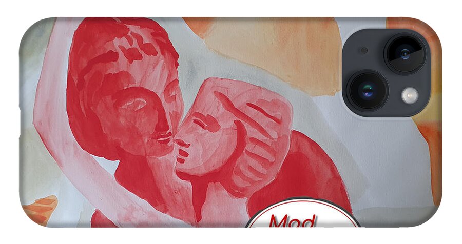 Fine Art Investments iPhone Case featuring the painting Artchetypal Couple ModClassic Art by Enrico Garff
