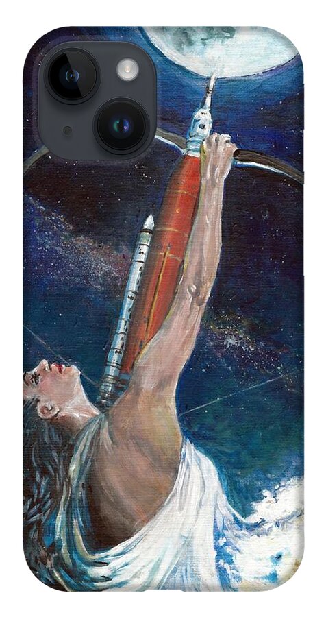 Artemis iPhone Case featuring the painting Artemis small study by Merana Cadorette