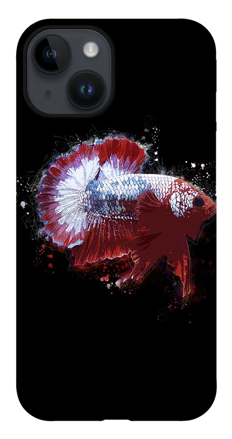 Artistic iPhone 14 Case featuring the digital art Artistic FCCP Betta Fish by Sambel Pedes