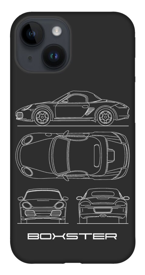 Porsche iPhone 14 Case featuring the photograph The Boxster Blueprint by Mark Rogan