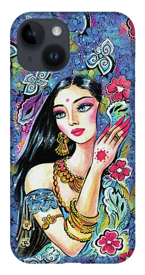 Beautiful Indian Woman iPhone 14 Case featuring the painting Gita by Eva Campbell