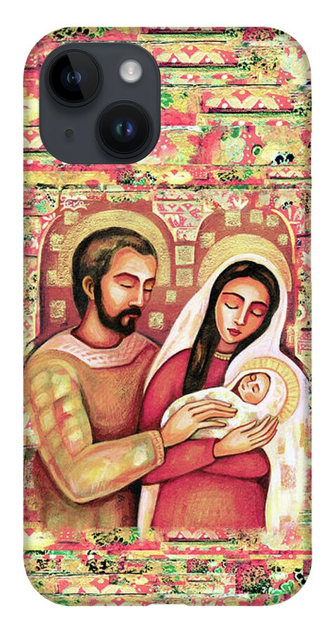 Holy Family iPhone 14 Case featuring the painting Holy Family by Eva Campbell