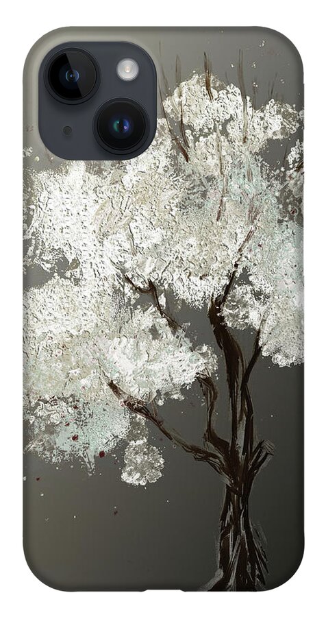 Moonlight iPhone 14 Case featuring the digital art Moonlit Tree by Lois Bryan