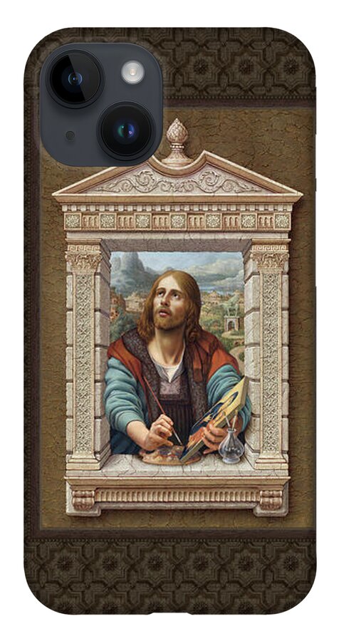 Christian Art iPhone 14 Case featuring the painting St. Luke 2 by Kurt Wenner