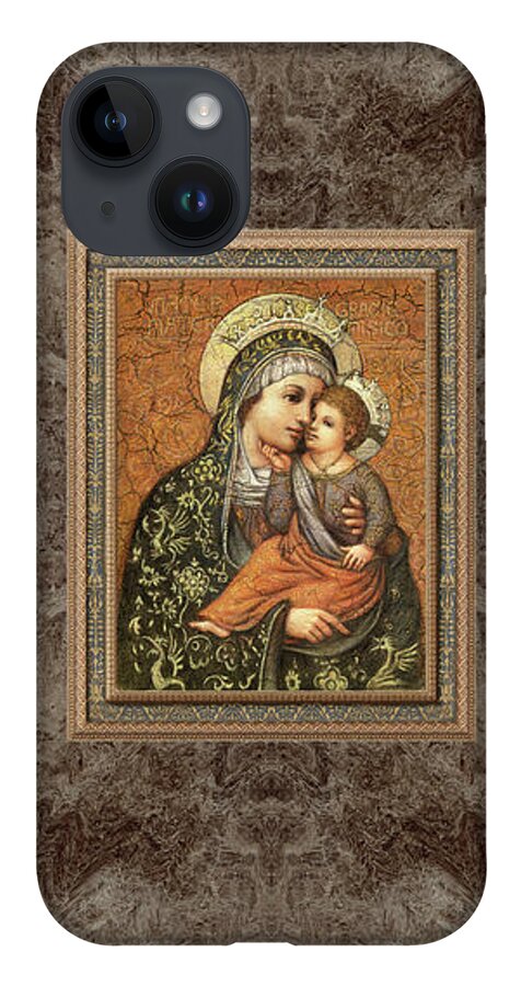 Christian Art iPhone 14 Case featuring the painting Grazie Madonna by Kurt Wenner