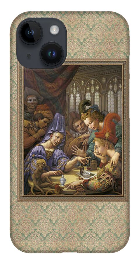 Fortune Teller iPhone 14 Case featuring the pastel The Fortune Teller by Kurt Wenner