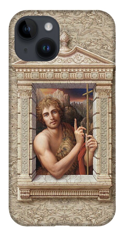 Christian Art iPhone 14 Case featuring the painting St. John the Baptist by Kurt Wenner