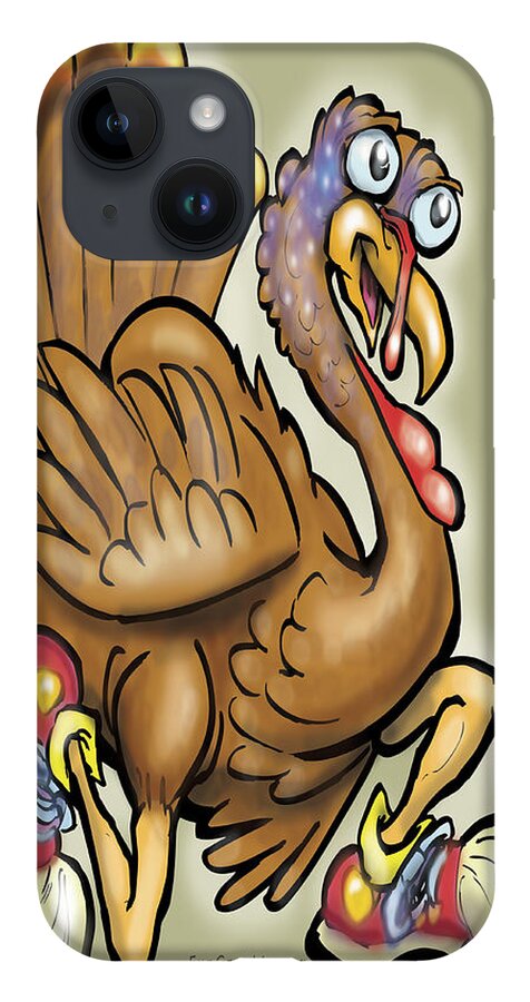 Thanksgiving iPhone 14 Case featuring the digital art Turkey by Kevin Middleton