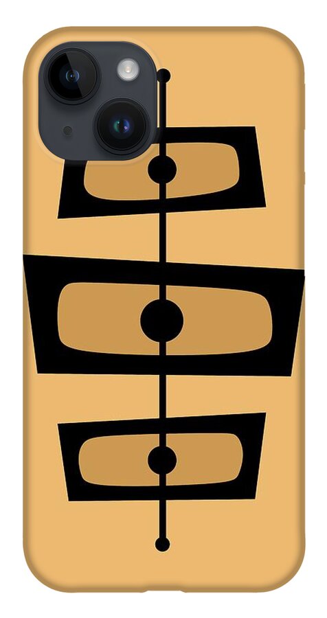 Mid Century Modern iPhone 14 Case featuring the digital art Two Toned Mid Century Rectangles by Donna Mibus