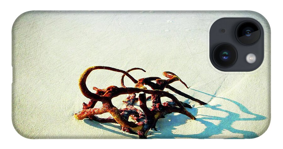 Aruba; Coral; Beach; Baby Beach; Sand; Ocean; Caribbean; Shadow; Artistic; iPhone 14 Case featuring the digital art Aruba Coral by Tina Uihlein