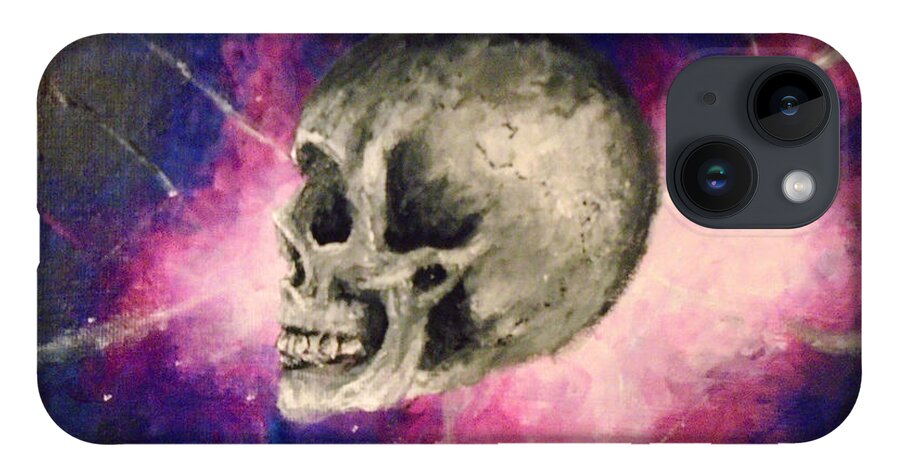 Skull iPhone 14 Case featuring the painting Astral Projections by Jen Shearer