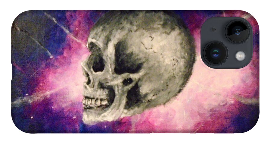 Skull iPhone Case featuring the painting Astral Projections by Jen Shearer