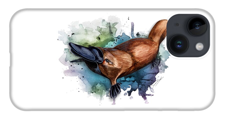 Art iPhone 14 Case featuring the painting Australian Platypus by Simon Read