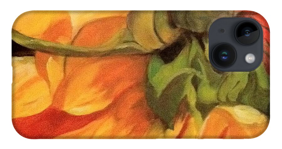 Sunflower iPhone Case featuring the painting Autumn memory by Juliette Becker