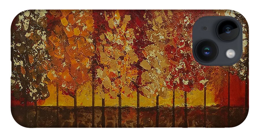 Fall iPhone 14 Case featuring the painting Autumn's Crowning Glory by Linda Bailey