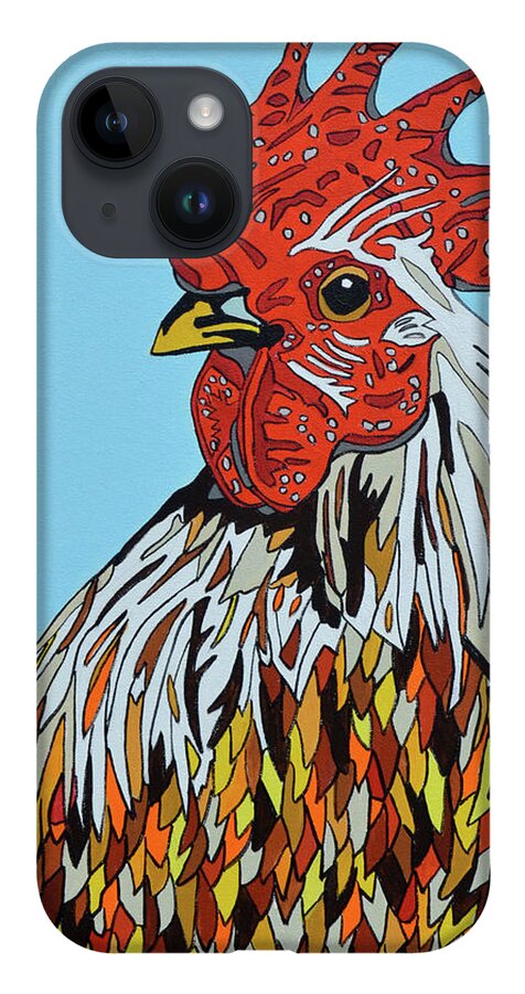 Rooster Chickens Farm Animals Birds iPhone Case featuring the painting Autumnus by Mike Stanko