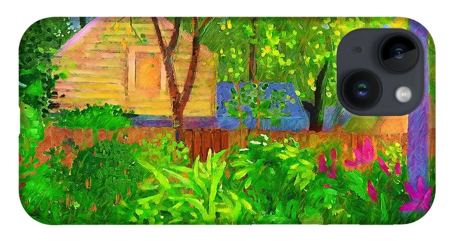 Garden iPhone 14 Case featuring the painting Backyard Garden 10 by Joe Roache