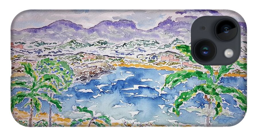 Watercolor iPhone 14 Case featuring the painting Bahia de Tangolunda by John Klobucher